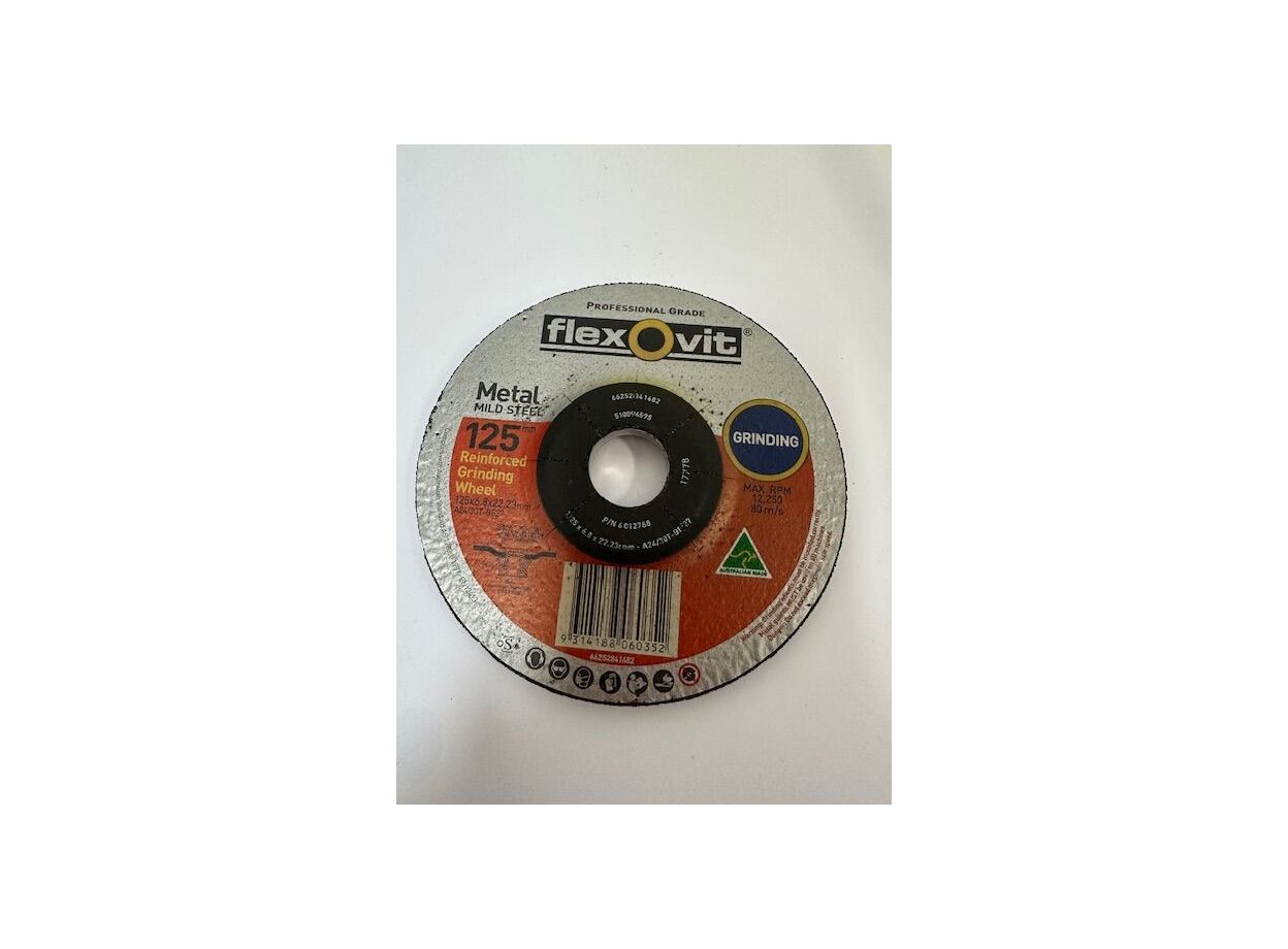 Grinding Disc 125mm x 6.8 x 22.23mm A24/30T metal (Flexovit) - Cutting ...