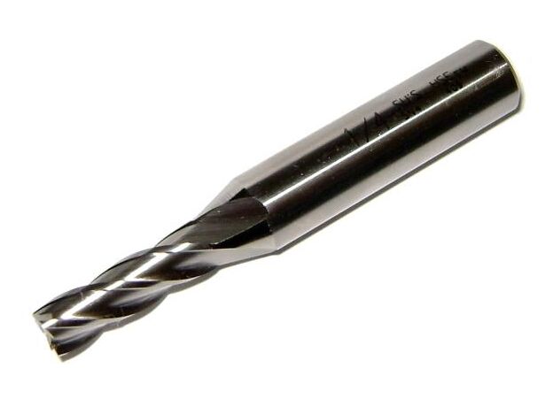 1/4" PLAIN SHANK ENDMILL HSS-Co - IMPERIAL END MILL HSS COBALT at Carbidenz