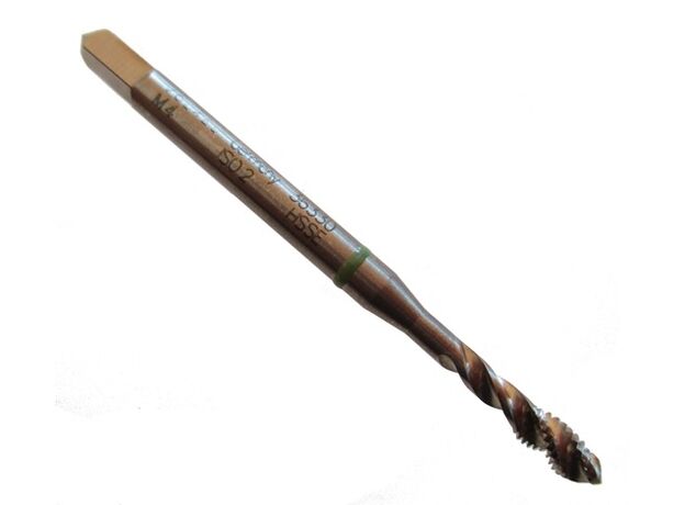 M4 GREEN BAND SPIRAL FLUTE TAP (Volkel) - SPIRAL FLUTE TAPS at Carbidenz