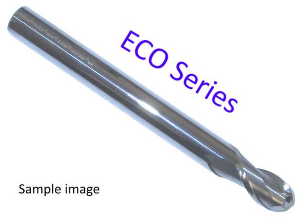 8mm 2 flute ball end mill long shank aluminium (eco) - ALUMINIUM BALL E/M at Carbidenz