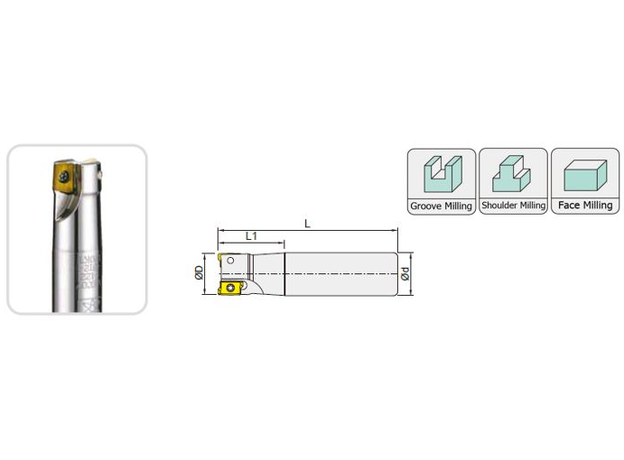 20mm Inserted Endmill (Body only)  MEC11-203-S20-15O (HONJAN) - MILLING CUTTERS (Inserted) at Carbidenz