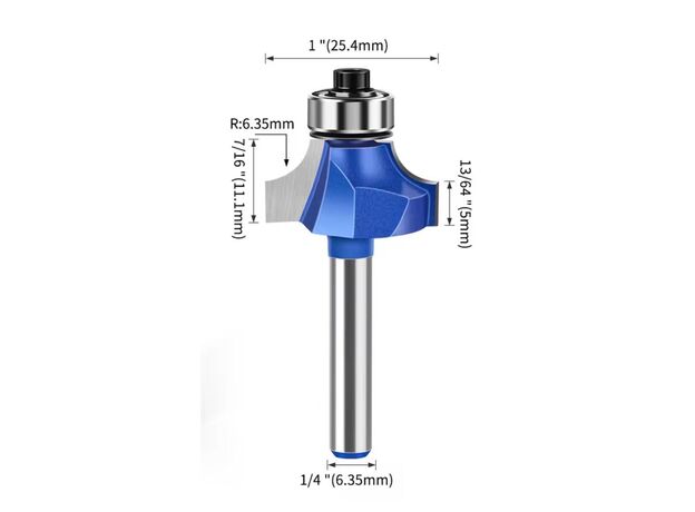 Radius Edge Router 6mm x 25.4mm - Wood Working Router Bits and carbide planer blades at Carbidenz