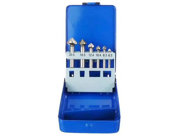 3 FLUTE COUNTERSINK HSS (6 PIECE SET 90°) - COUNTERSINK at Carbidenz