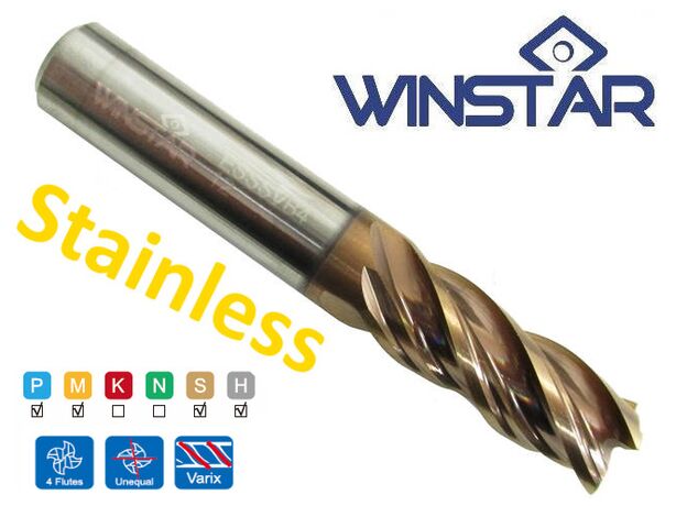 12mm CARBIDE END MILL VARIABLE (0.4µm SS and steel) V530 - 4 FLUTE CARBIDE E/M at Carbidenz