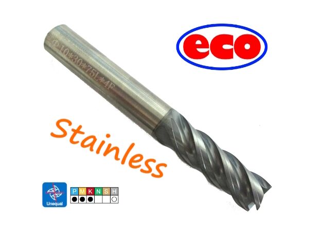 12mm CARBIDE END MILL VARIABLE Stainless and Steel (eco) - 4 FLUTE CARBIDE E/M at Carbidenz