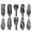 10 PIECE 1/8 SHANK BURR SET - DOUBLE CUT BURR at Carbidenz
